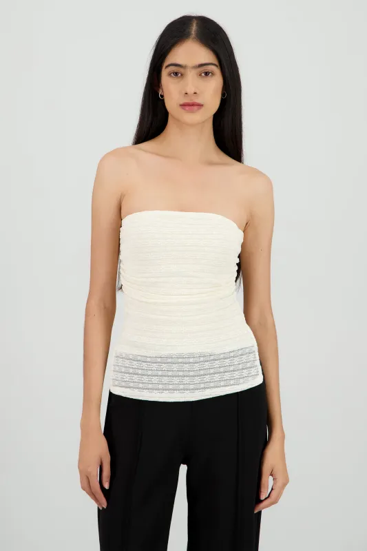 Top bandeau encaje con aberturas sold by Shasa