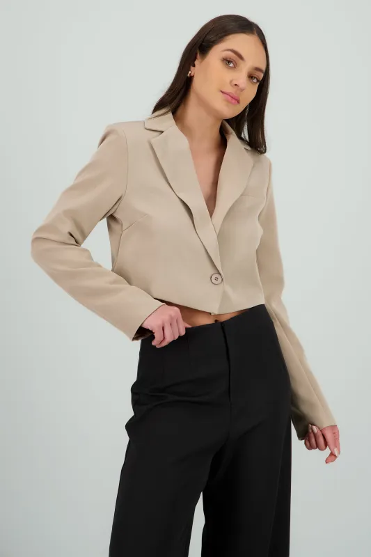 Saco crop detalle solapa sold by Shasa