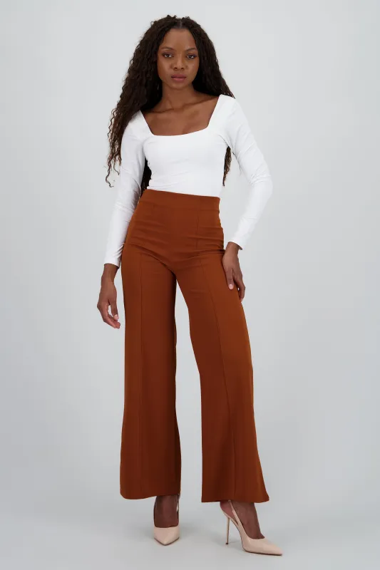 Pantalón Wide Leg Cintura Alta Costuras sold by Shasa