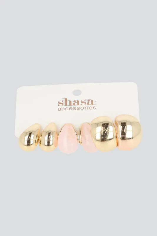 3 PR ARETES GOTA COLOR sold by Shasa