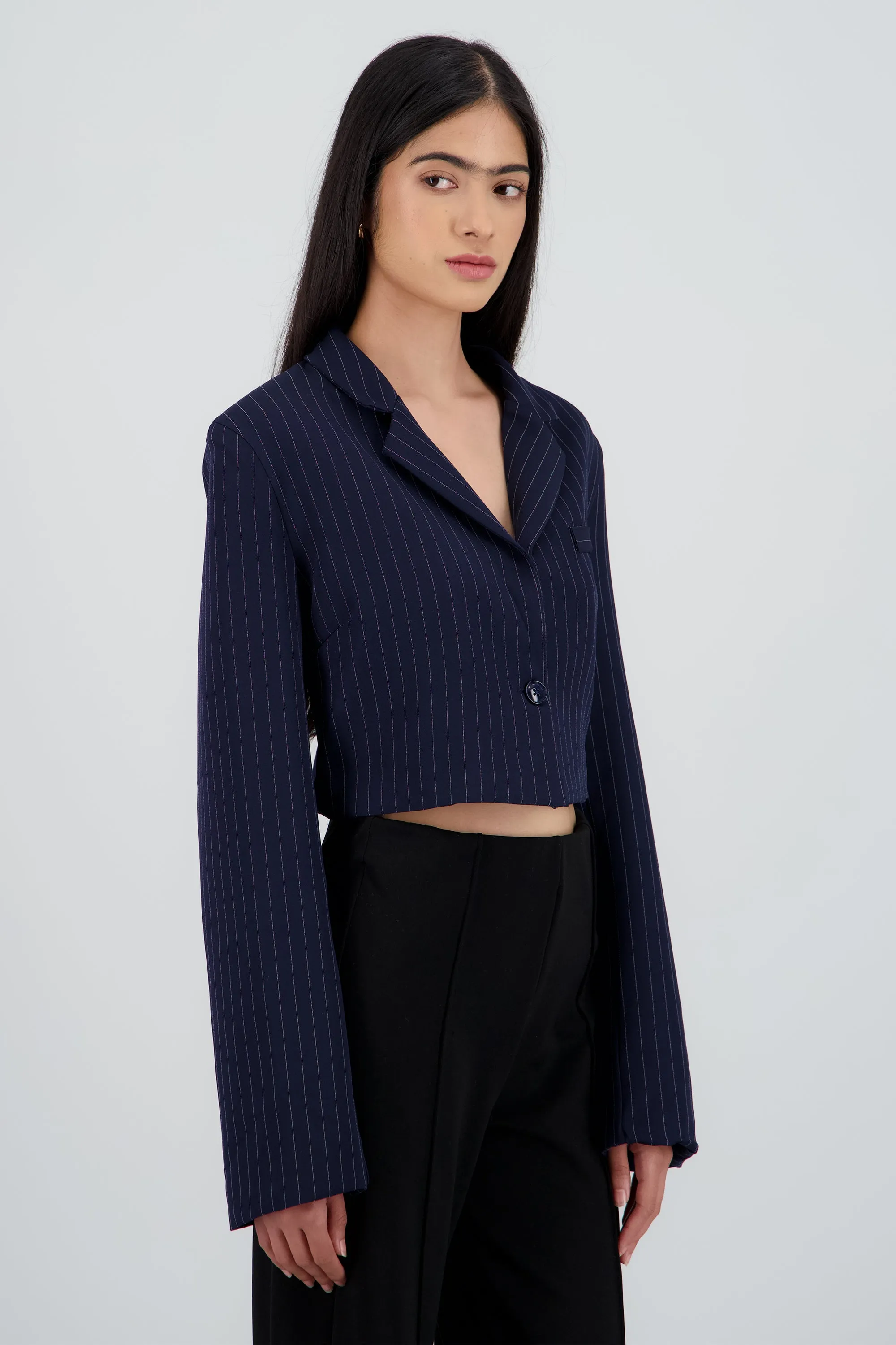 Saco crop de rayas con forro sold by Shasa product image thumbnail 3