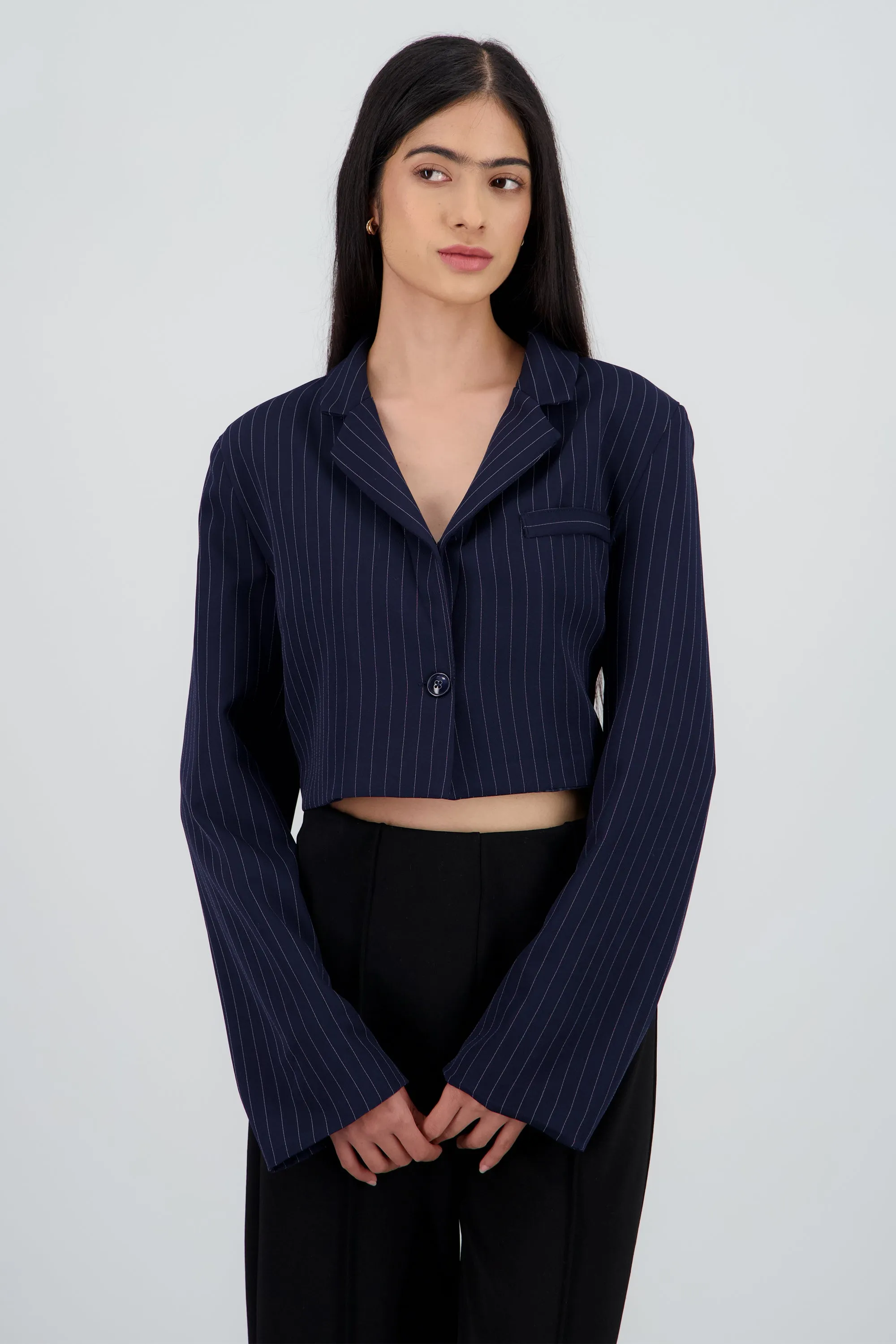 Saco crop de rayas con forro sold by Shasa product image thumbnail 2