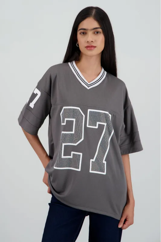 Playera deportiva numero brillos sold by Shasa