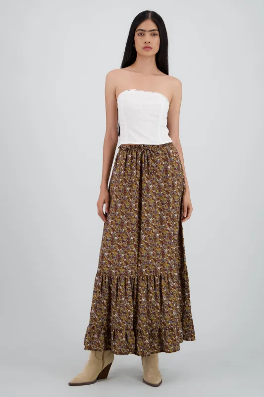 Falda maxi estampado flores sold by Shasa