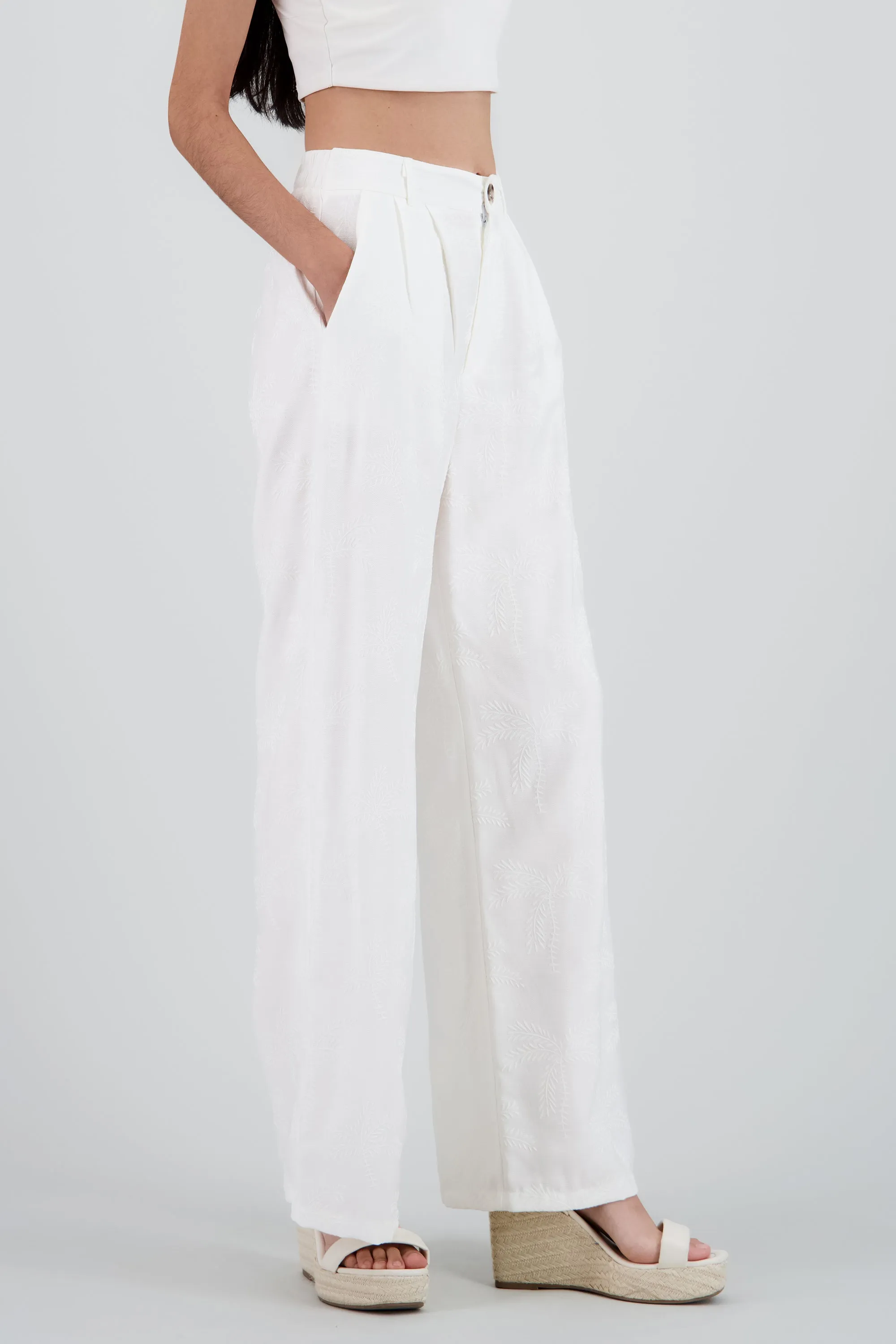 Pantalon recto estampado de palmeras sold by Shasa product image thumbnail 3