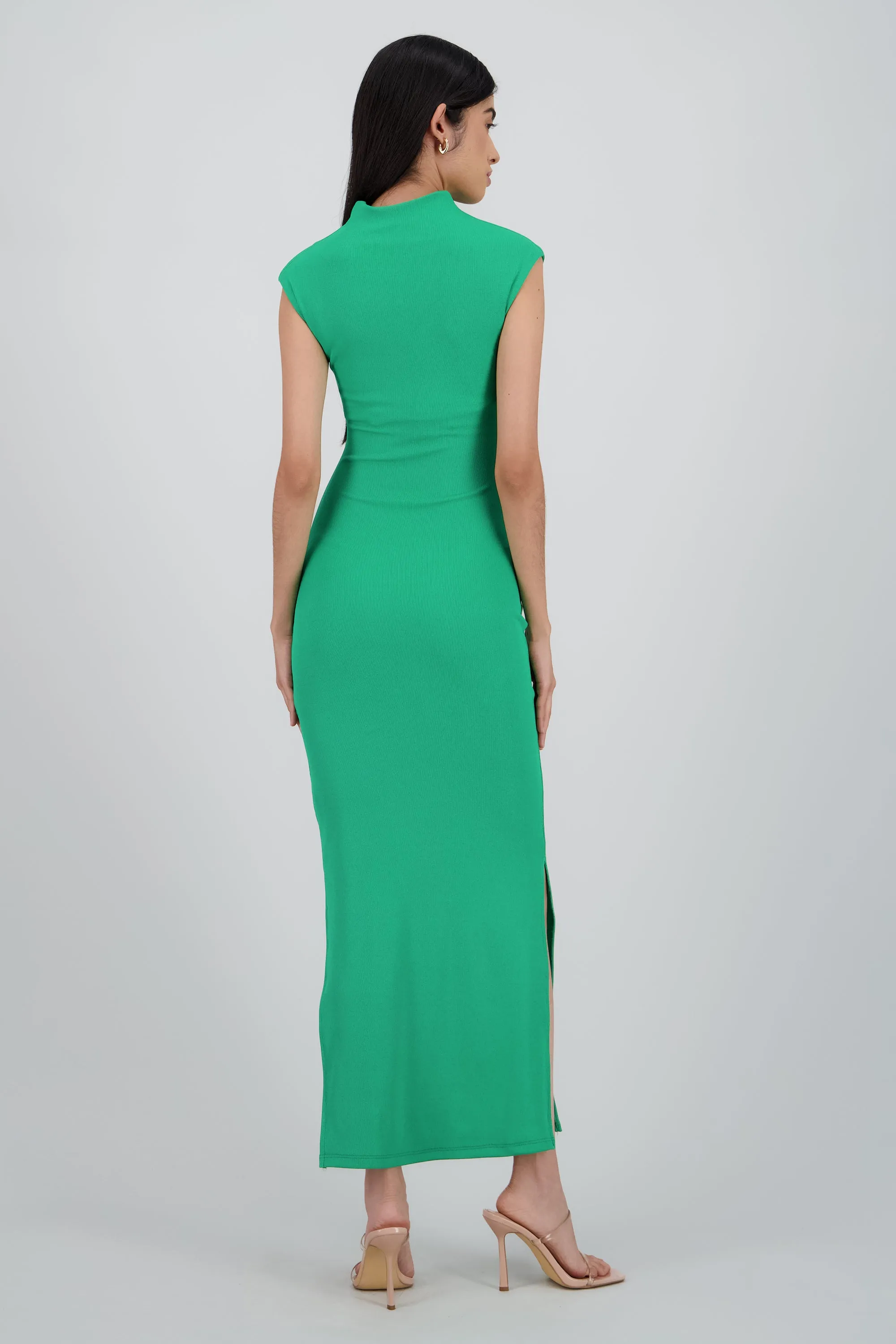 Vestido maxi rib manga corta con abertura Hypsters sold by Shasa product image thumbnail 4