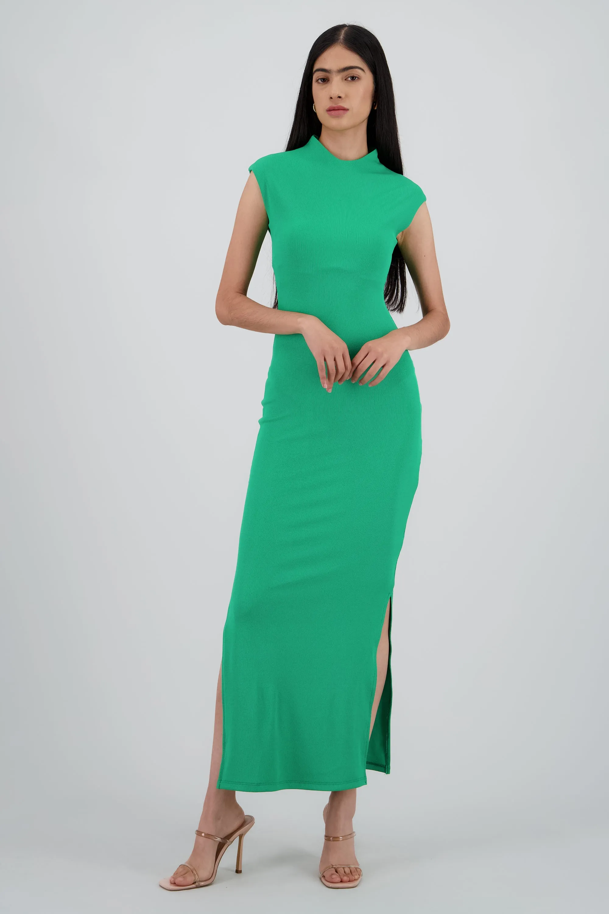 Vestido maxi rib manga corta con abertura Hypsters sold by Shasa product image thumbnail 2