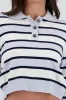 Top tejido cuello polo rayas sold by Shasa