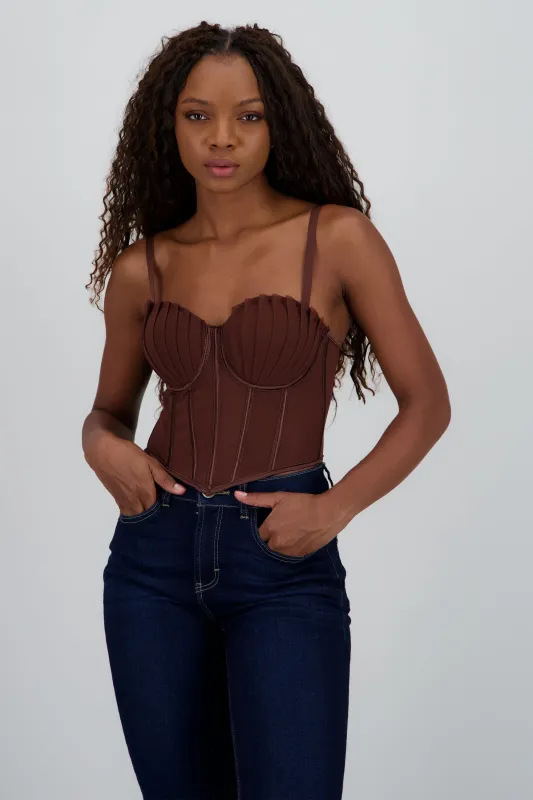 Corset varillas detalle plisado copas sold by Shasa