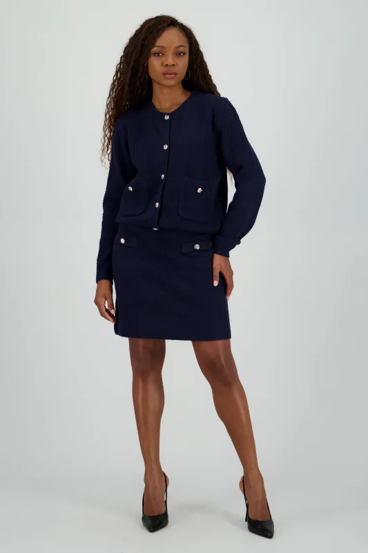 Falda mini tejida detalle botones sold by Shasa