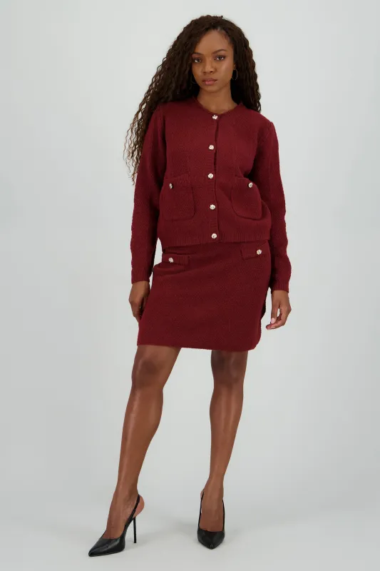 Falda mini tejida detalle botones sold by Shasa