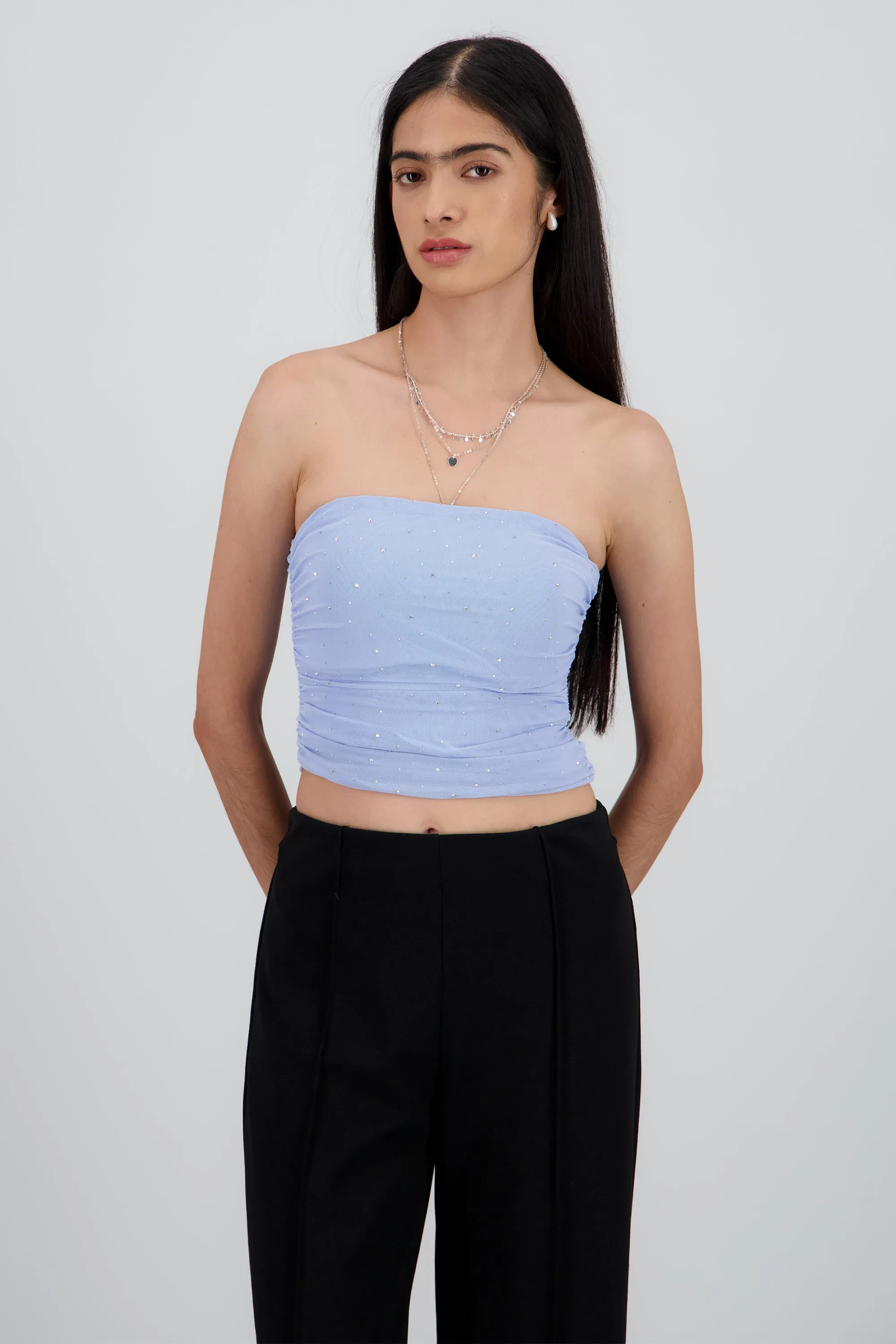 Top tubo de mesh con tela de brillos sold by Shasa product image thumbnail 2