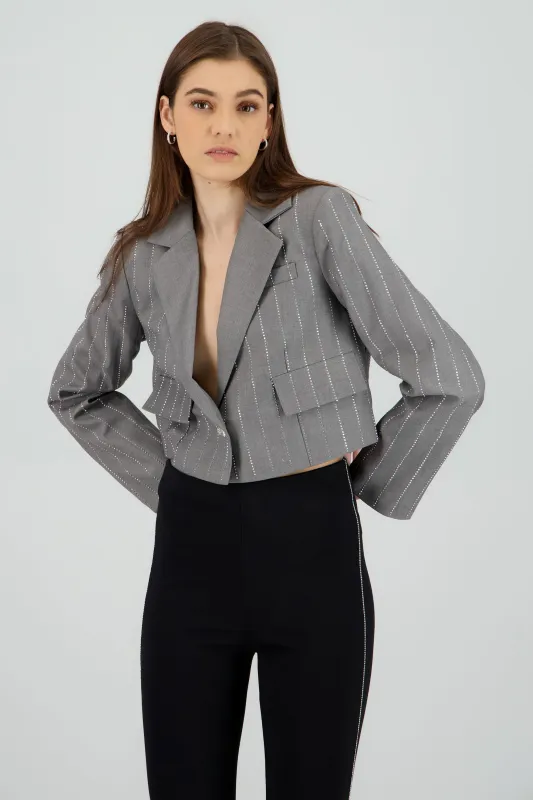 Saco crop detalle brillos sold by Shasa