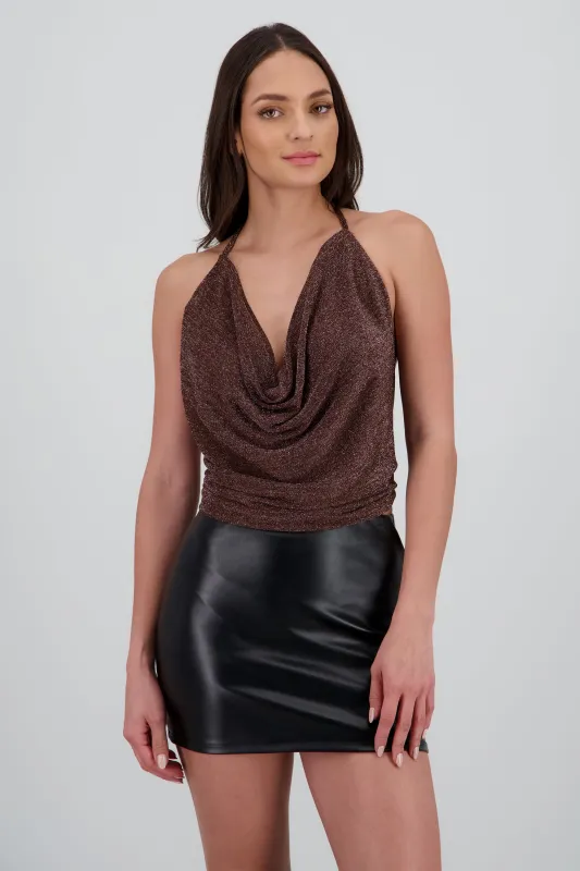 Top halter lurex sold by Shasa