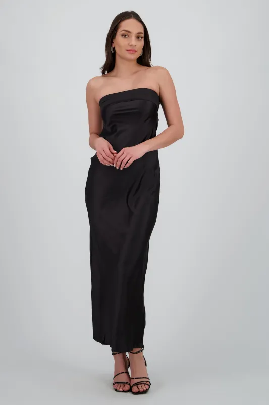 Vestido bandeau satin sold by Shasa