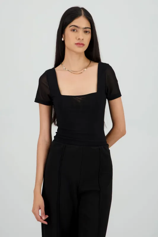 BODYSUIT ESCOTE CUADRADO MANGA CORTA sold by Shasa