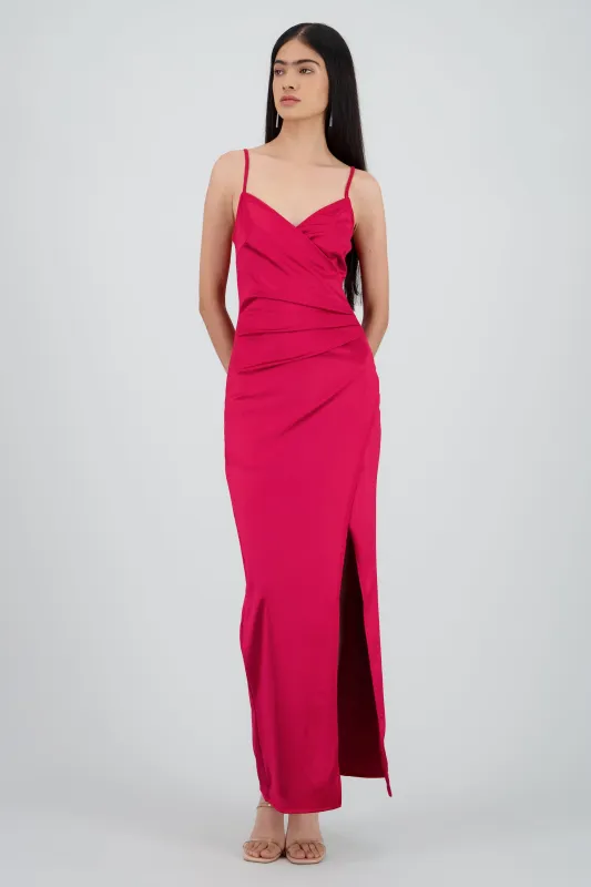 Vestido satinado midi sold by Shasa