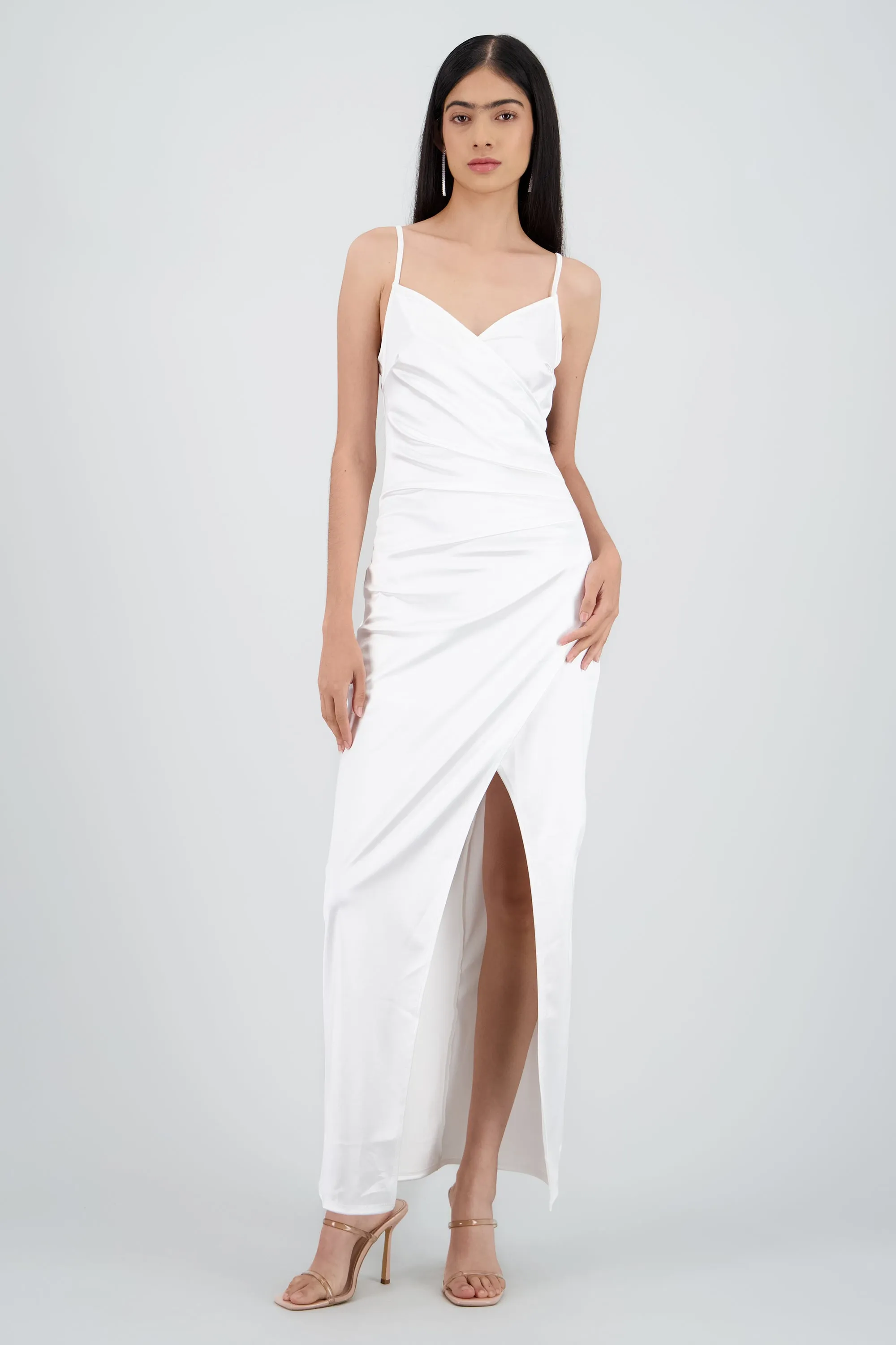 Vestido satinado midi sold by Shasa