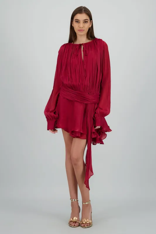 Vestido mini fluido plisado sold by Shasa