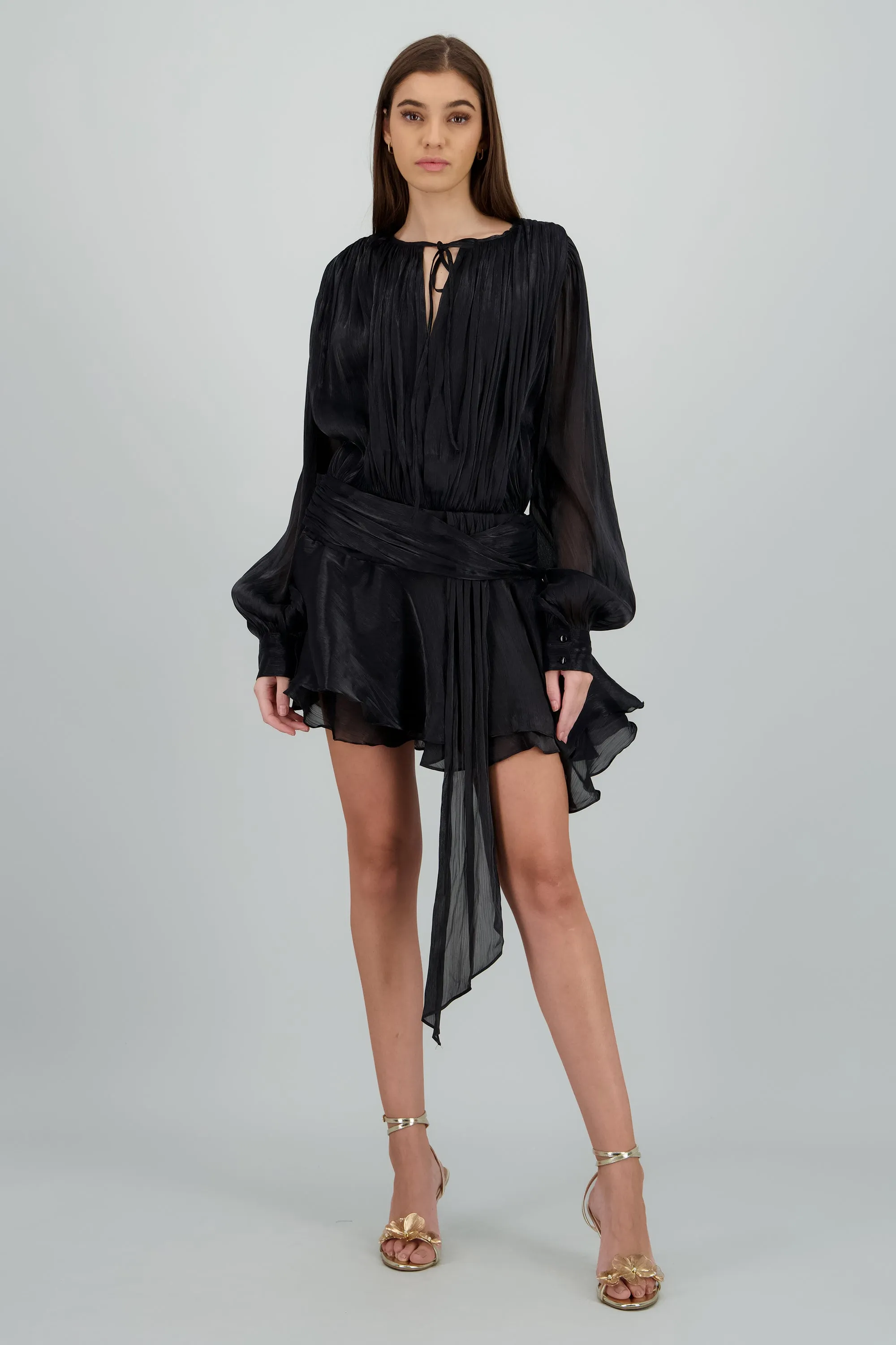 Vestido mini fluido plisado sold by Shasa