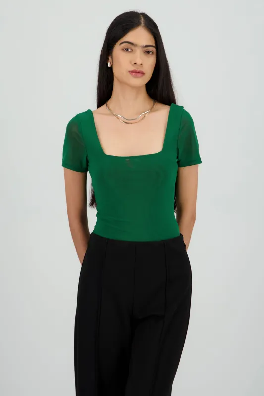 BODYSUIT ESCOTE CUADRADO MANGA CORTA sold by Shasa