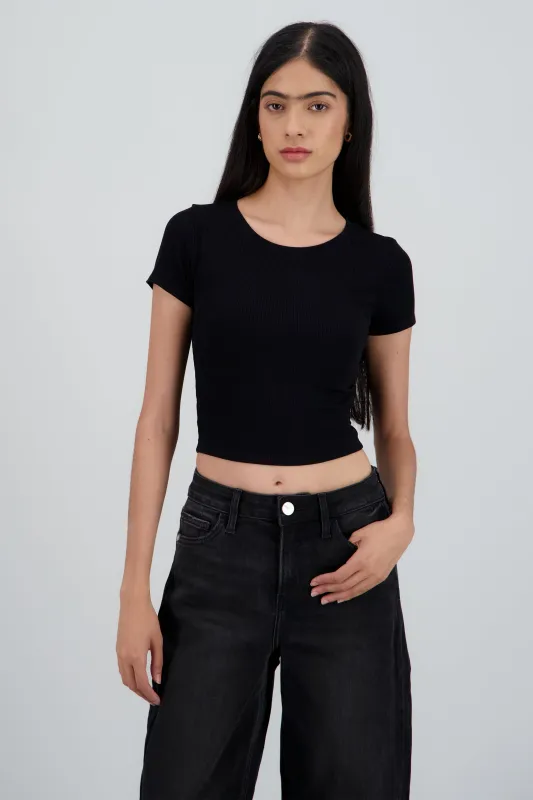 Top escote redondo manga corta sold by Shasa