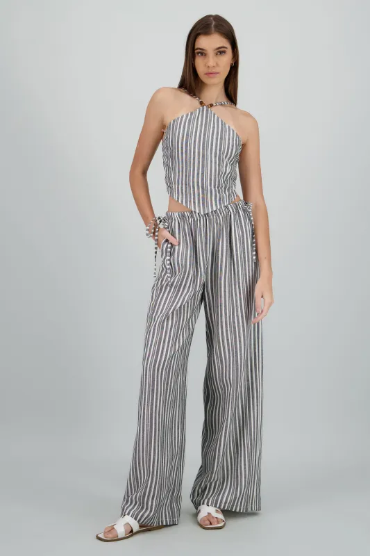 Pantalon amplio jareta lineas sold by Shasa