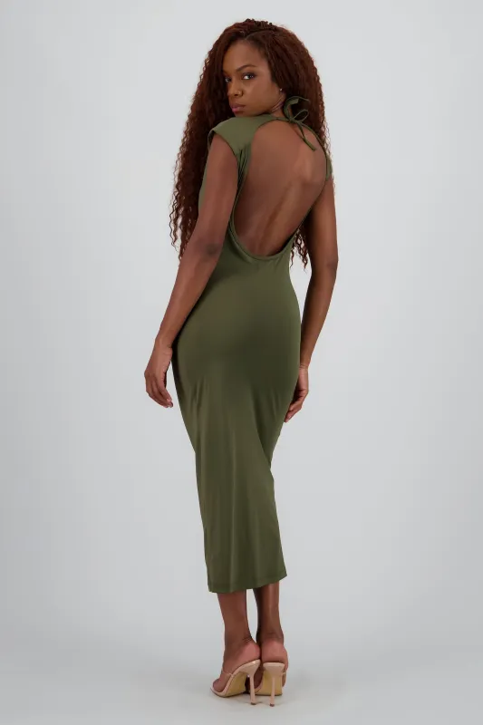 Vestido midi escote espalda sold by Shasa