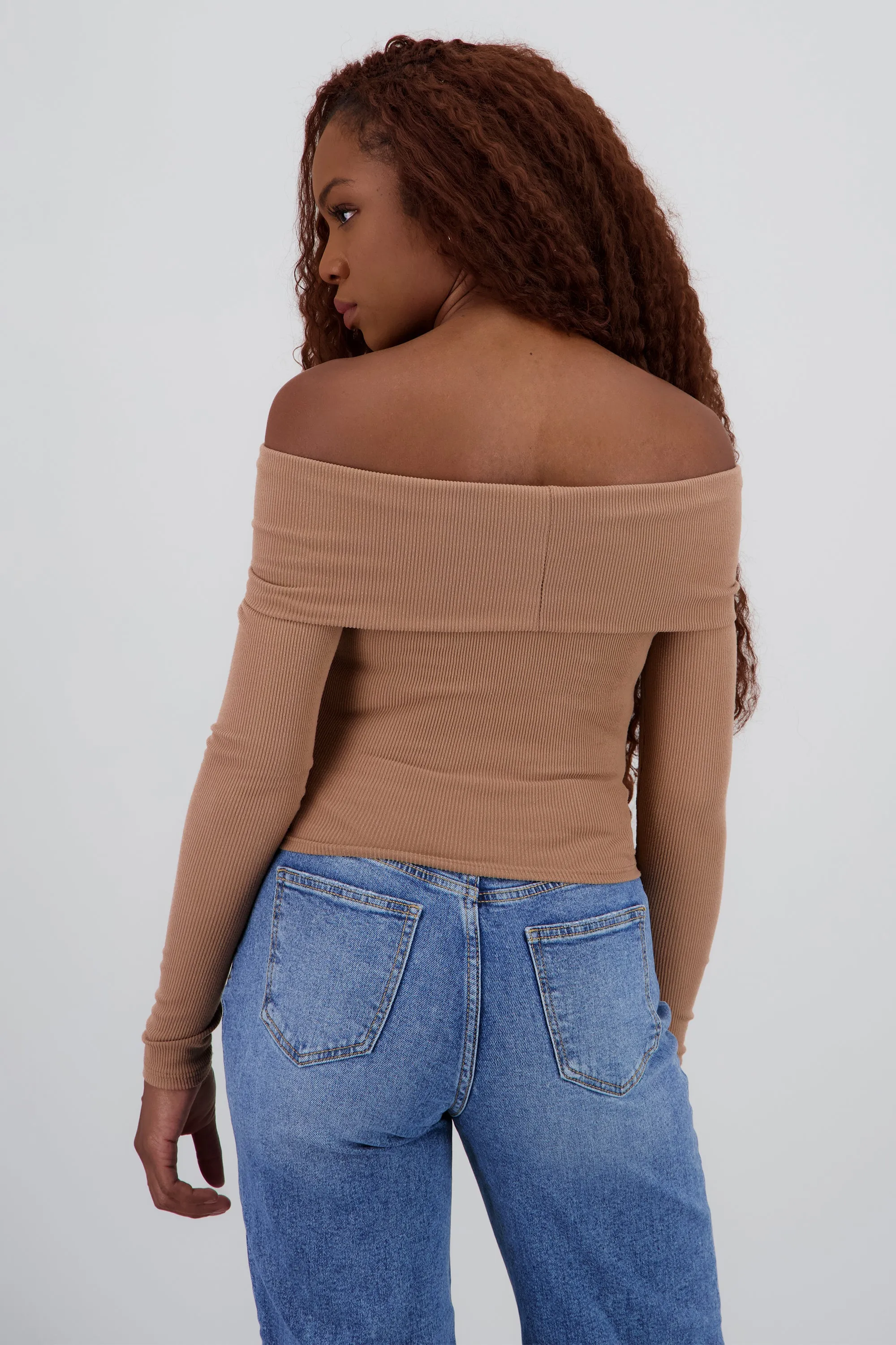 Top off shoulder manga larga rib sold by Shasa product image thumbnail 4