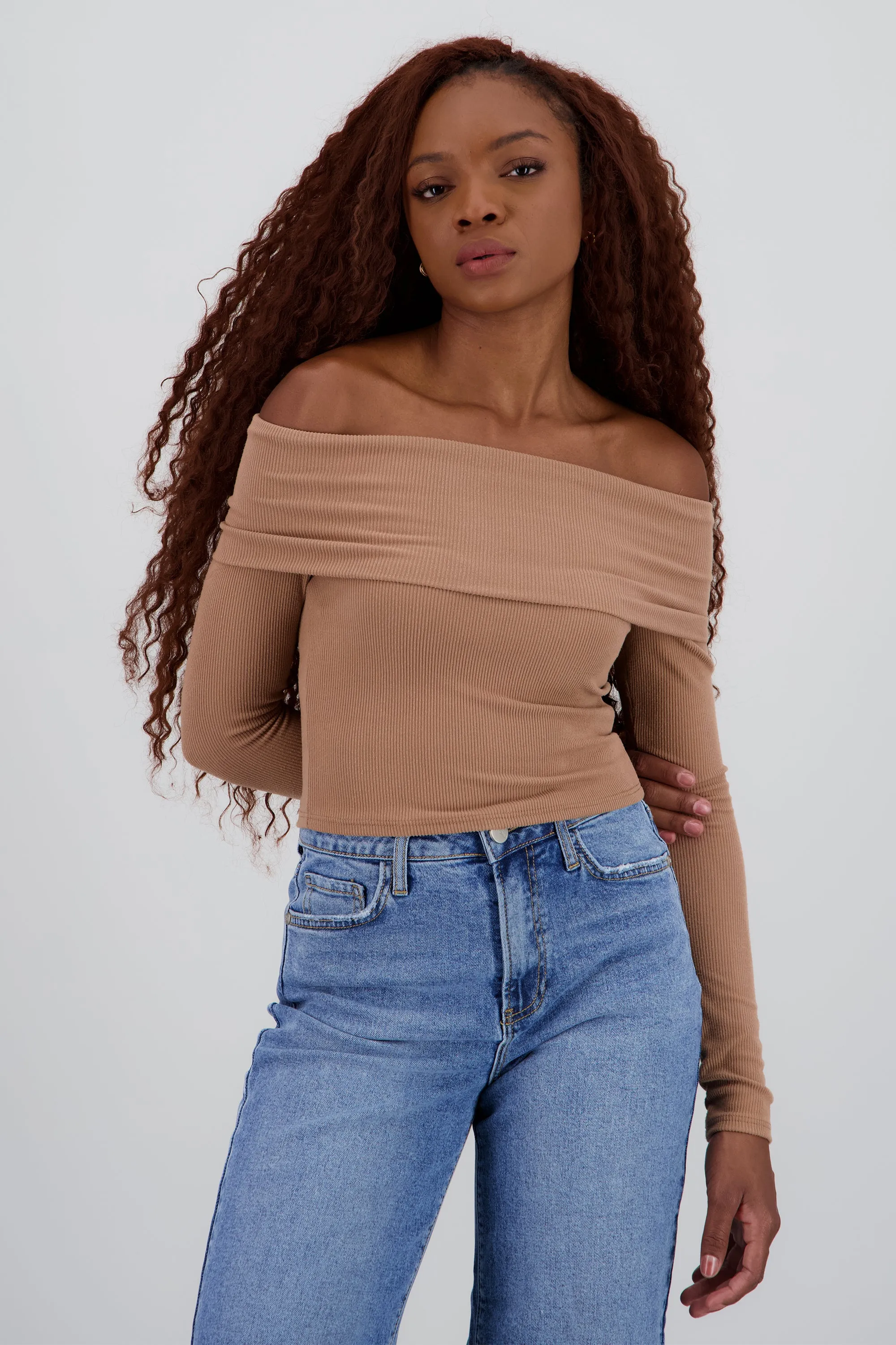 Top off shoulder manga larga rib sold by Shasa product image thumbnail 2
