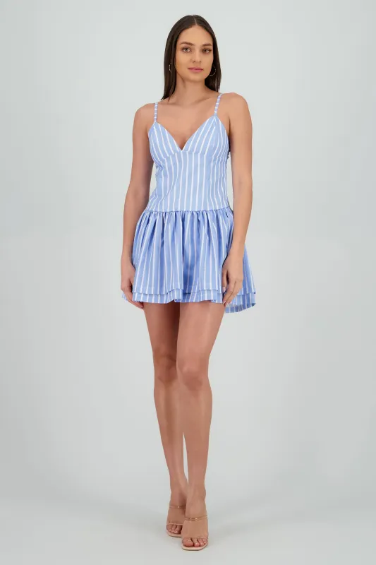 Vestido mini drop waist de rayas sold by Shasa