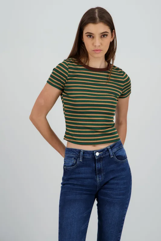 Playera cuello redondo lineas sold by Shasa