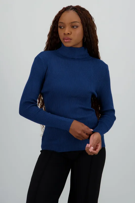 Top manga larga rib cuello tortuga sold by Shasa