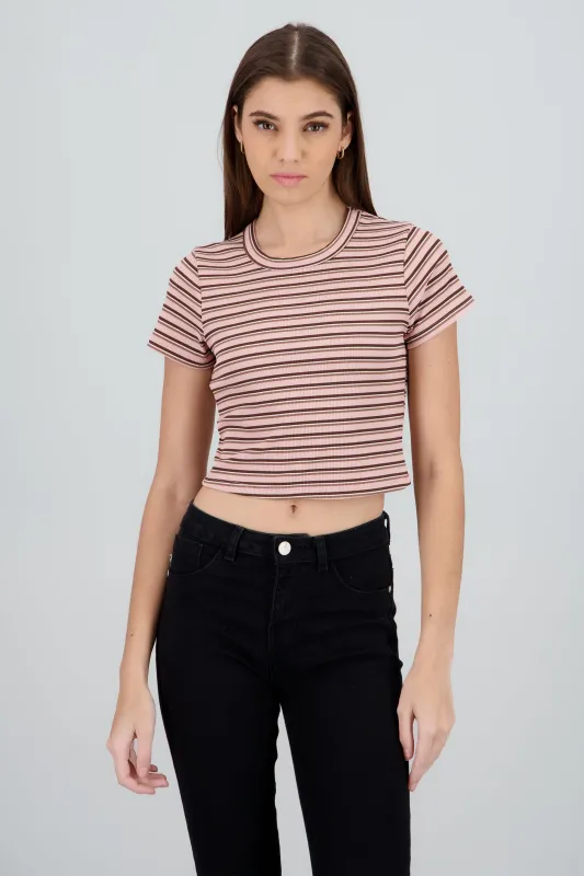Playera manga corta rib rayas sold by Shasa