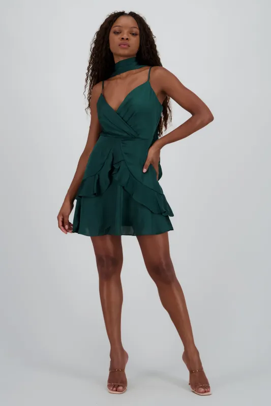Vestido satin olanes con tirantes sold by Shasa