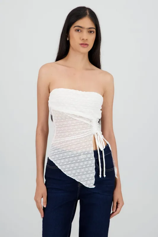 Top bandeau encaje sold by Shasa