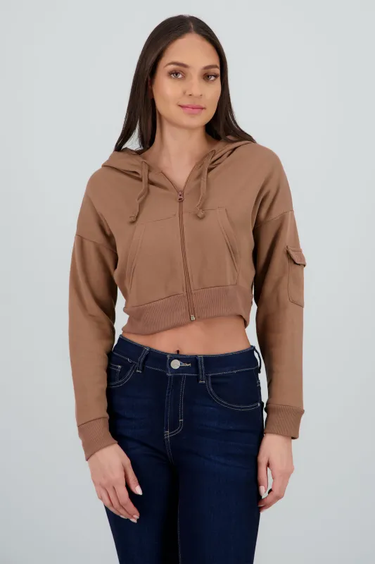 Sudadera cropped con bolsa cargo sold by Shasa