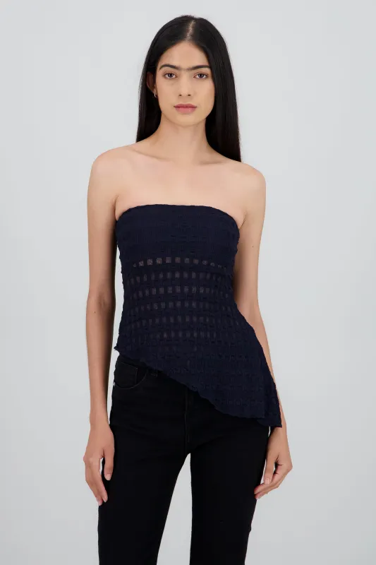 Top strapless asimetrico encaje sold by Shasa