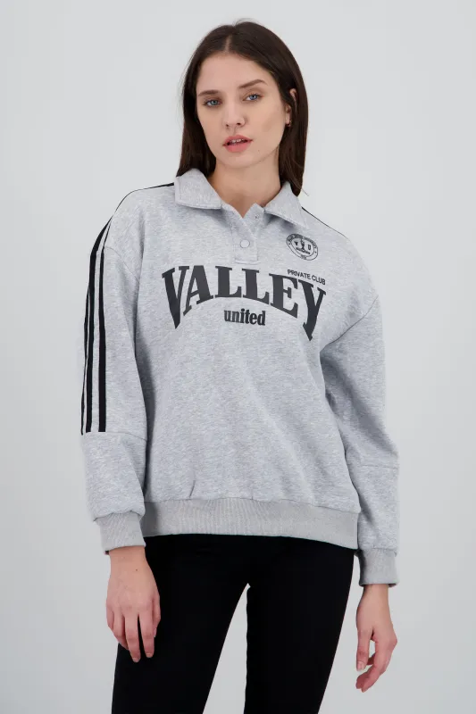 Sudadera estampado valley cuello polo sold by Shasa