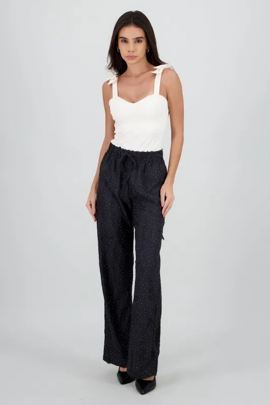 Pantalones destruccion rhinstones sold by Shasa