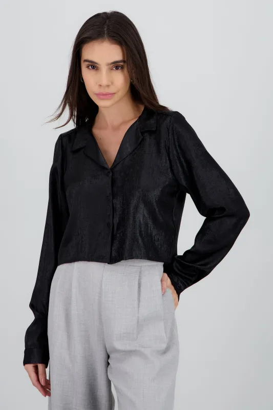 Camisa crop manga larga sold by Shasa