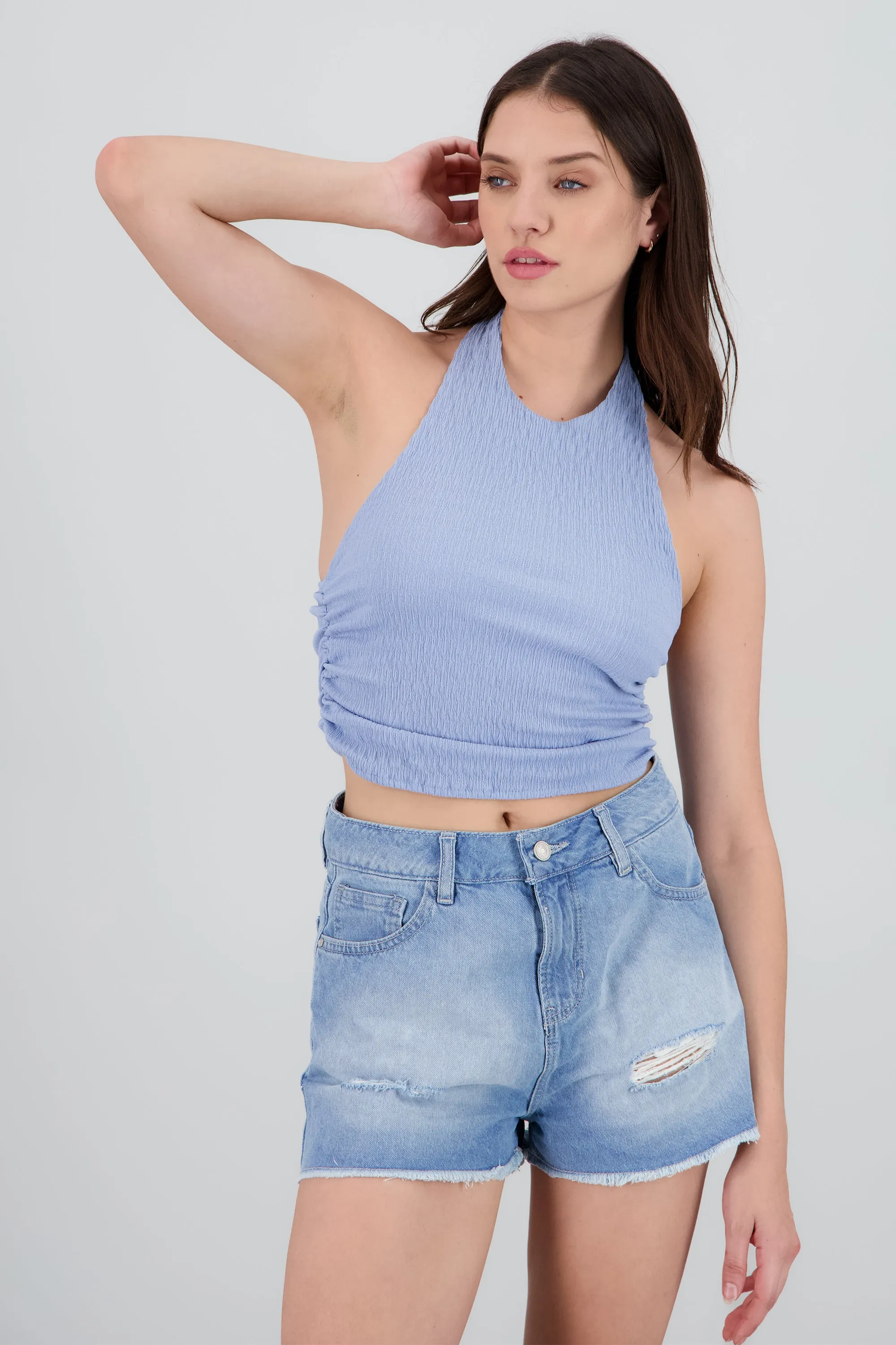 Top halter frunces detalle textura sold by Shasa product image thumbnail 2