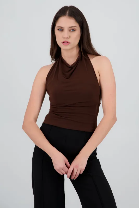 Top cuello cascada halter sold by Shasa