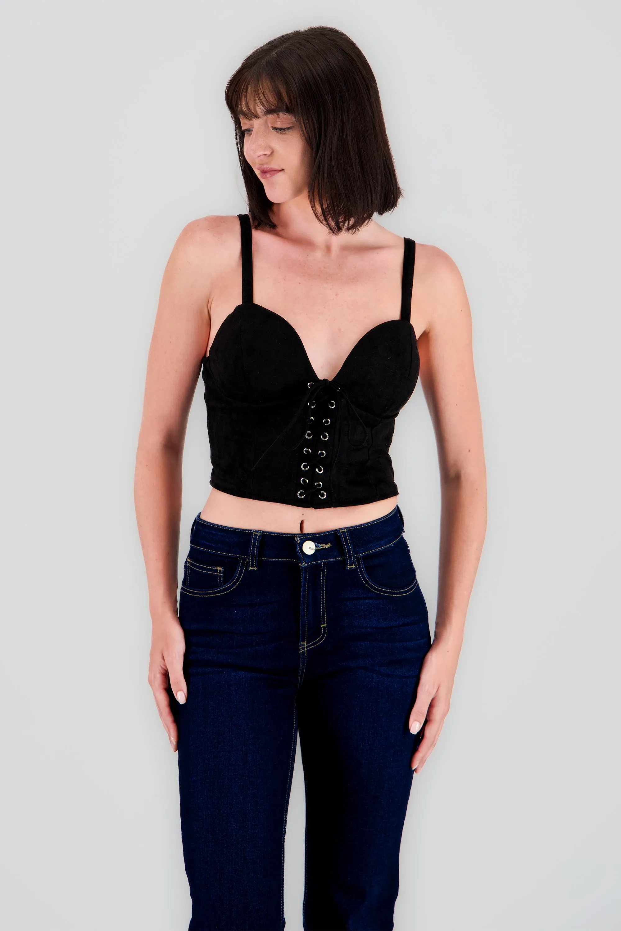 Blusa corser gamuza con lace up sold by Shasa product image thumbnail 2
