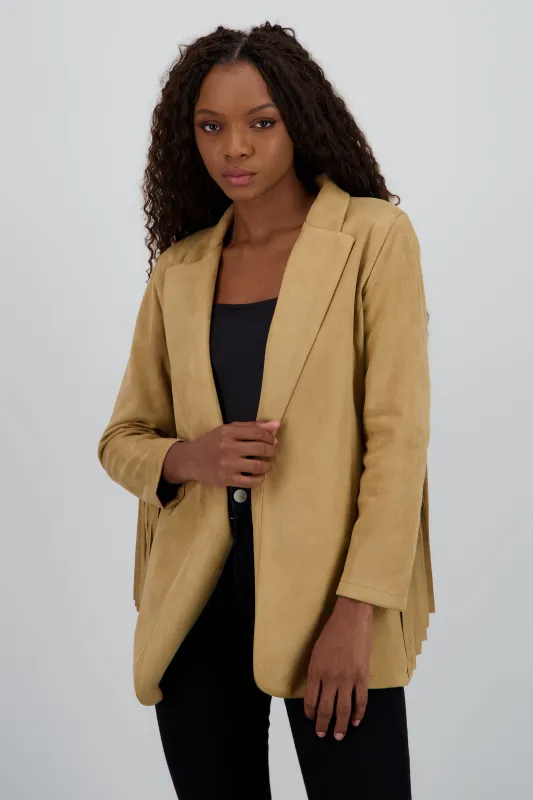 Blzer largo detalle flecos en mangas sold by Shasa