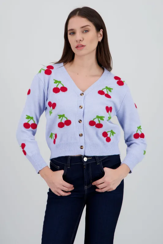 Cardigan Botones Detalle Cerezas sold by Shasa