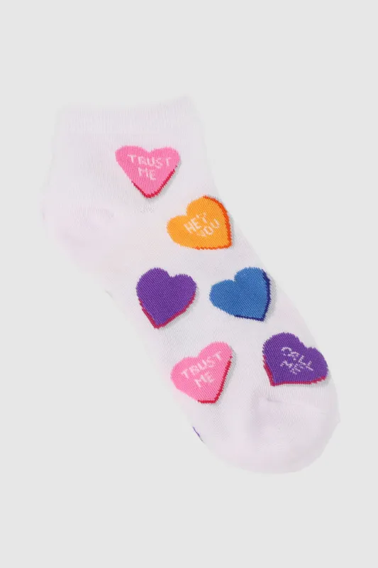 Calcetin corazones frase sold by Shasa