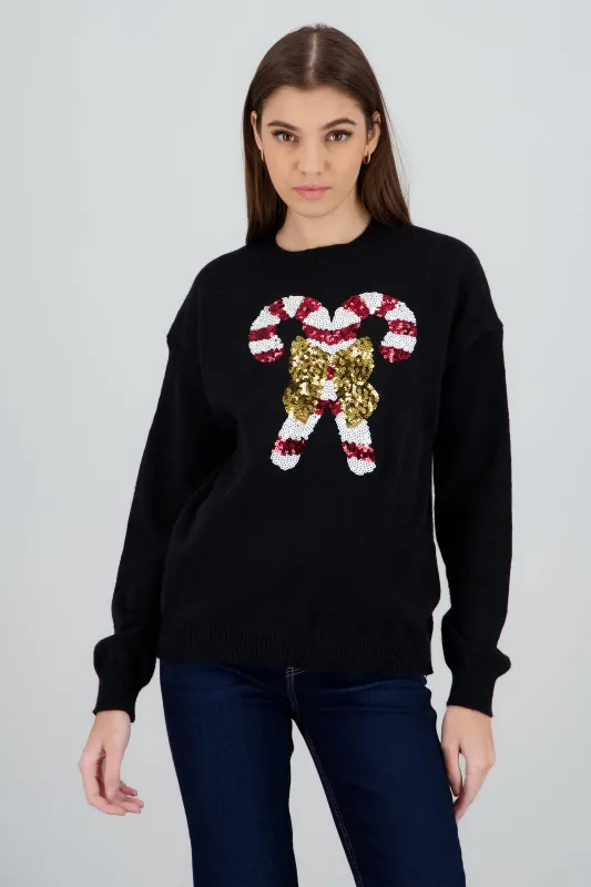 Sueter navideño bastones en lentejuelas sold by Shasa