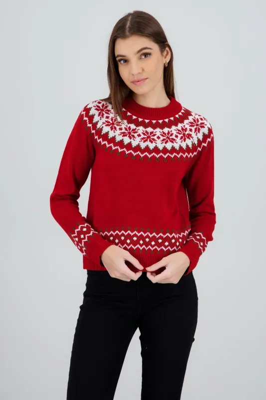 Sueter navideño copos y grecas sold by Shasa