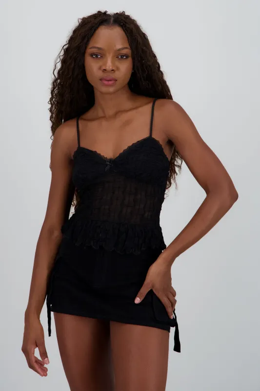 Top tirantes encaje con detalle moño sold by Shasa